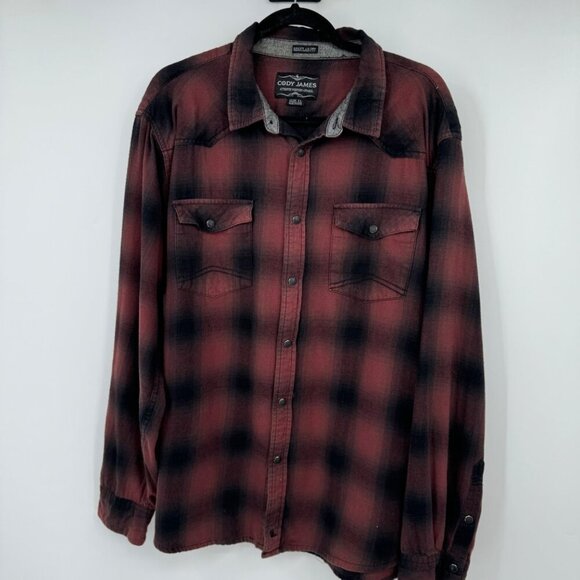 Cody James Men's flannel Plaid Print Long Sleeve Snap Work Shirt Men’s size XL m - Picture 7 of 9